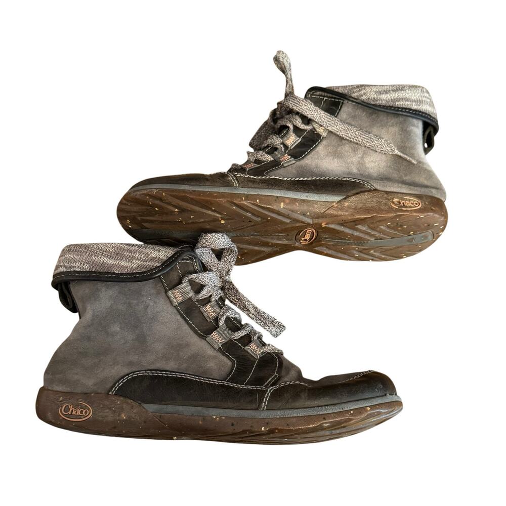 Chaco Barbary Castle Rock Gray Leather Suede Hiking Boots Size 9